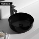 415*415*135mm Bathroom Round Above Counter Matt Black Ceramic Wash Basin